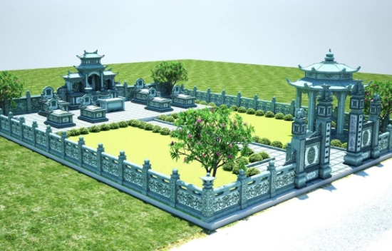 Phối cảnh 3D thiết kế Lăng Mộ, mẫu lăng mộ đẹp