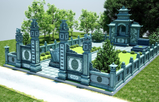 Phối cảnh 3D thiết kế Lăng Mộ, mẫu lăng mộ đẹp